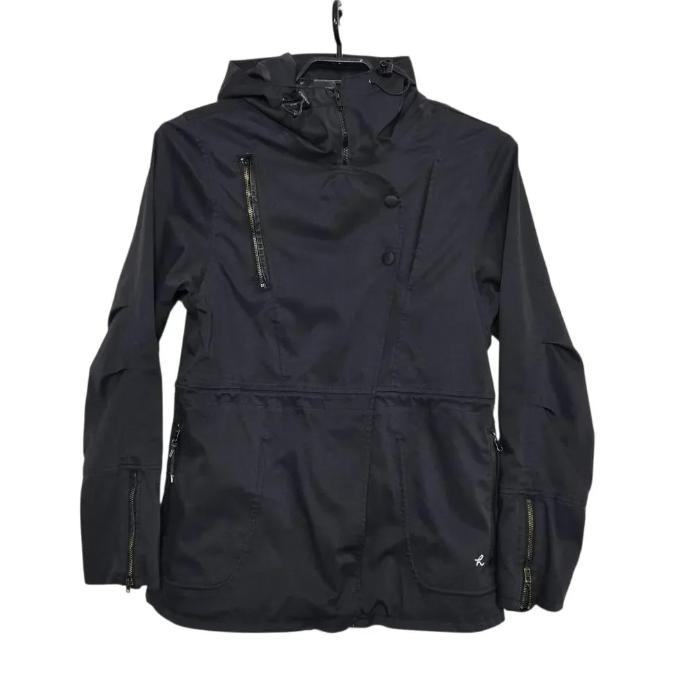 Womens Holden Ski Coat Size Large Snowboard Black Powder Skirt Zip Hood